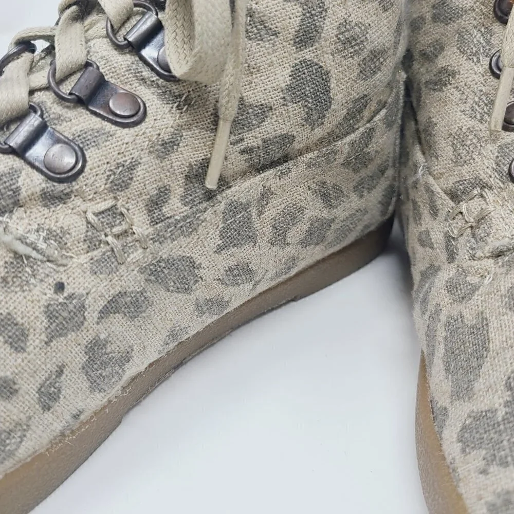 Toms | Women's Animal Print Front Lace Up Booties (Size 11)